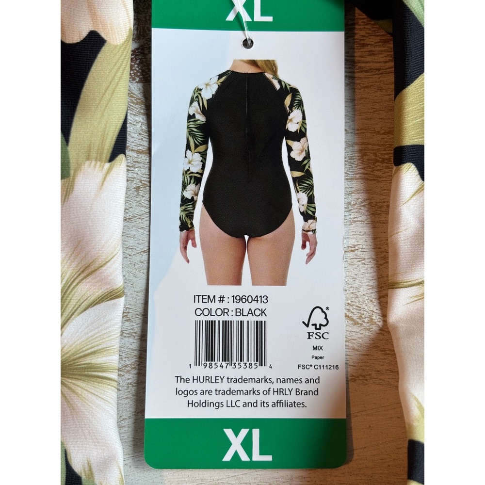 NWT Hurley Rash Guard Paddle suit Women Size XL Long Sleeve UPF 50 - Picture 5 of 6